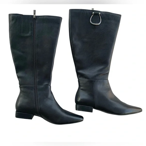 Naturalizer Black Carella Leather Wide-Calf Boot. Women's Size 8 - Picture 4 of 13